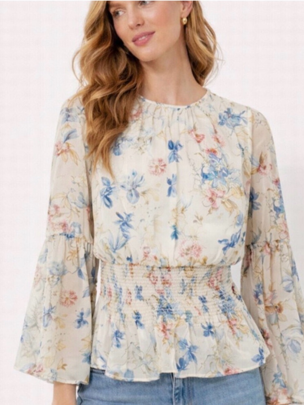Tuckernuck Lily of the Valley Jennie Blouse “Snowberry Floral” SIZE - XXS. NWT
